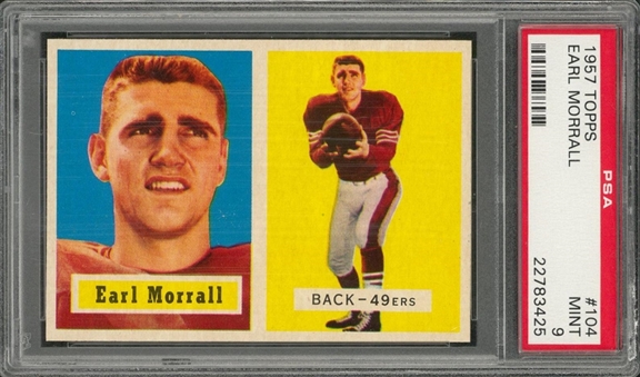 1957 Topps Football #104 Earl Morrall Rookie Card – PSA MINT 9